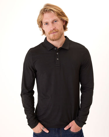 Luxe Jersey Long Sleeve Polo Mens Tops Tshirt Long Threads 4 Thought 