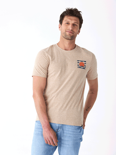 Triblend Setting Sun Graphic Tee Mens Tops Tshirt Short Threads 4 Thought 