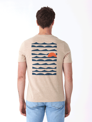 Triblend Setting Sun Graphic Tee Mens Tops Tshirt Short Threads 4 Thought