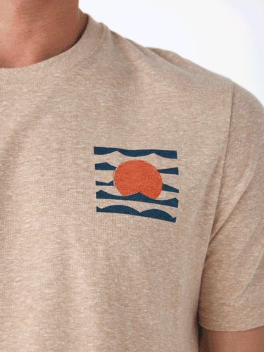 Triblend Setting Sun Graphic Tee Mens Tops Tshirt Short Threads 4 Thought