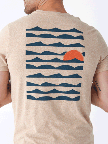 Triblend Setting Sun Graphic Tee Mens Tops Tshirt Short Threads 4 Thought