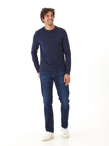 Frederick Luxe Jersey Long Sleeve Henley Mens Tops Tshirt Long Henley Threads 4 Thought 