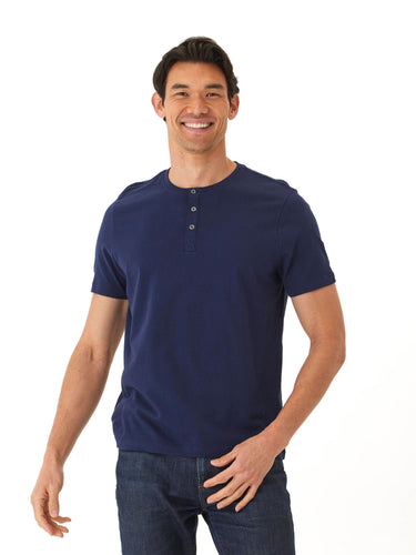 Chester Organic Cotton Henley Mens Tops Tshirt Short Henley Threads 4 Thought 