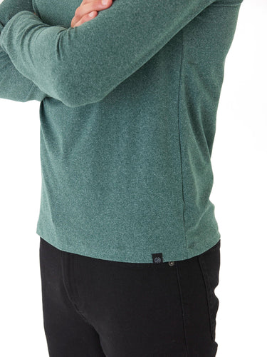 Parker Heather Luxe Jersey Double Rib Long Sleeve Crew Mens Tops Tshirt Long Threads 4 Thought 