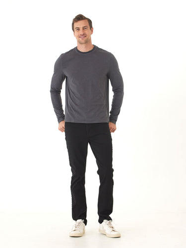 Parker Luxe Jersey Double Rib Long Sleeve Crew Mens Tops Tshirt Long Threads 4 Thought 
