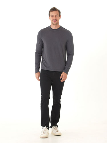 Parker Luxe Jersey Double Rib Long Sleeve Crew Mens Tops Tshirt Long Threads 4 Thought 