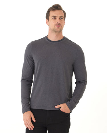 Parker Luxe Jersey Double Rib Long Sleeve Crew Mens Tops Tshirt Long Threads 4 Thought 
