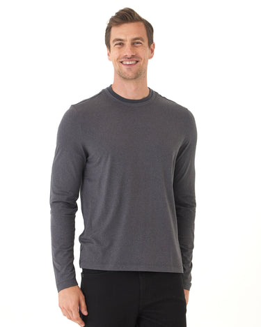 Parker Luxe Jersey Double Rib Long Sleeve Crew Mens Tops Tshirt Long Threads 4 Thought 