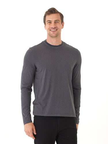Parker Luxe Jersey Double Rib Long Sleeve Crew Mens Tops Tshirt Long Threads 4 Thought