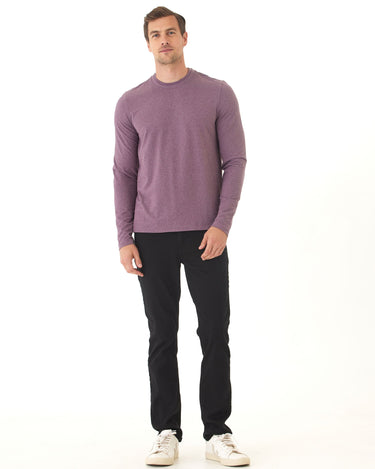 Parker Luxe Jersey Double Rib Long Sleeve Crew Mens Tops Tshirt Long Threads 4 Thought 