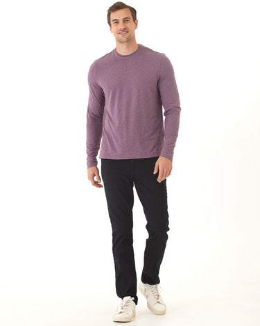 Parker Luxe Jersey Double Rib Long Sleeve Crew Mens Tops Tshirt Long Threads 4 Thought 