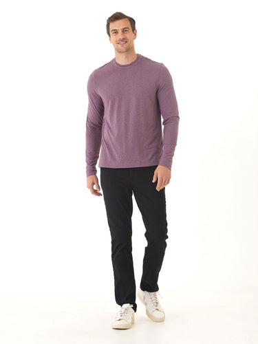 Parker Luxe Jersey Double Rib Long Sleeve Crew Mens Tops Tshirt Long Threads 4 Thought 