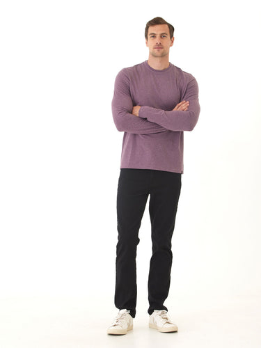 Parker Luxe Jersey Double Rib Long Sleeve Crew Mens Tops Tshirt Long Threads 4 Thought 