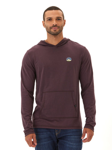 Triblend Mountain Bullseye Hoodie Tee Mens Tops Tshirt Long Threads 4 Thought