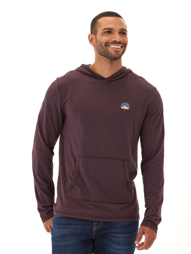 Triblend Mountain Bullseye Hoodie Tee Mens Tops Tshirt Long Threads 4 Thought