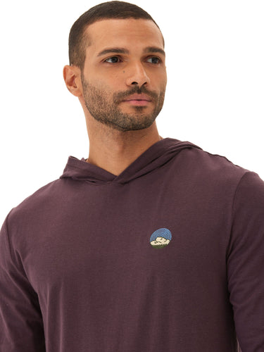 Triblend Mountain Bullseye Hoodie Tee Mens Tops Tshirt Long Threads 4 Thought