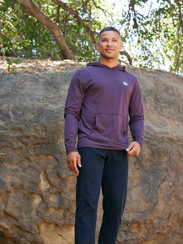 Triblend Mountain Bullseye Hoodie Tee Mens Tops Tshirt Long Threads 4 Thought