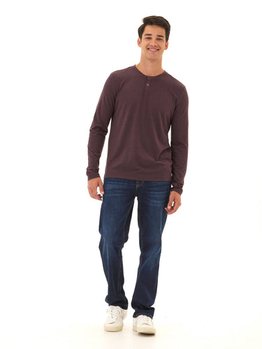 Austin Triblend 2 Button Long Sleeve Henley Mens Tops Tshirt Long Henley Threads 4 Thought 