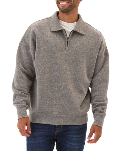 Gabe Triblend Fleece 1/4 Zip Polo Mens Outerwear Sweatshirt Threads 4 Thought