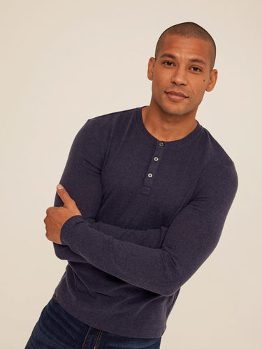 Elias Sweater Knit Long Sleeve Henley Mens Outerwear Sweater Threads 4 Thought 