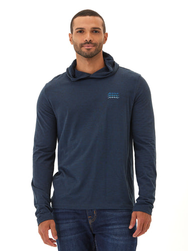 Triblend Waves Embroidery Hoodie Tee Mens Tops Tshirt Long Threads 4 Thought