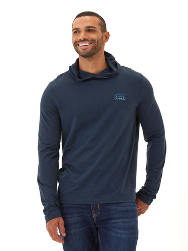 Triblend Waves Embroidery Hoodie Tee Mens Tops Tshirt Long Threads 4 Thought