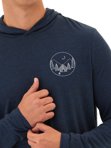 Triblend Embroidery Hoodie Tee Mens Tops Tshirt Long Threads 4 Thought