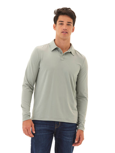 Darryn Luxe Jersey 2 Button Polo Mens Tops Tshirt Long Polo Threads 4 Thought 