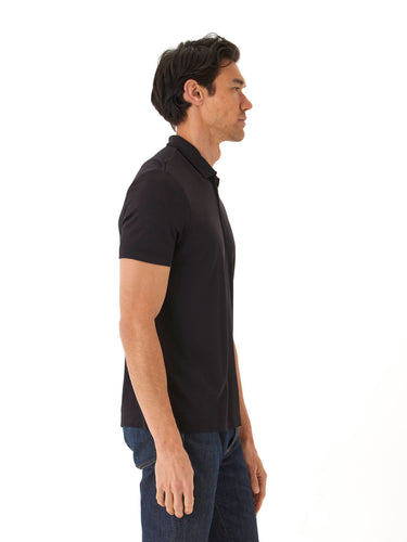 Erick Peached Pique ¼ Zip SS Polo Mens Tops Tshirt Short Polo Threads 4 Thought 