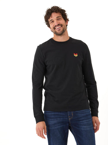 Embroidery Long Sleeve Triblend Crew Mens Tops Tshirt Long Threads 4 Thought