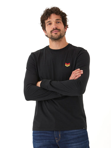 Embroidery Long Sleeve Triblend Crew Mens Tops Tshirt Long Threads 4 Thought