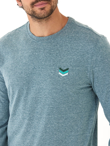 Embroidery Long Sleeve Triblend Crew Mens Tops Tshirt Long Threads 4 Thought