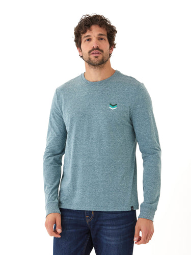 Embroidery Long Sleeve Triblend Crew Mens Tops Tshirt Long Threads 4 Thought