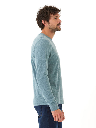 Embroidery Long Sleeve Triblend Crew Mens Tops Tshirt Long Threads 4 Thought