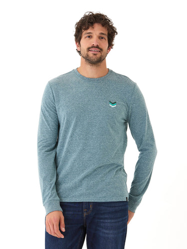 Embroidery Long Sleeve Triblend Crew Mens Tops Tshirt Long Threads 4 Thought