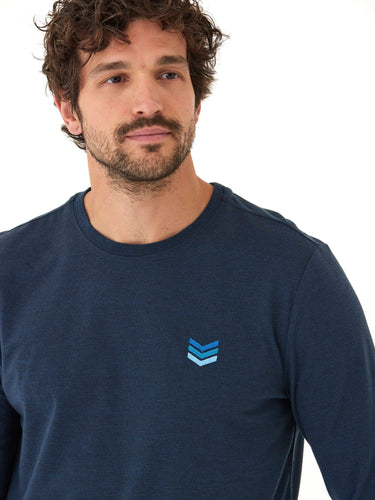 Embroidery Long Sleeve Triblend Crew Mens Tops Tshirt Long Threads 4 Thought