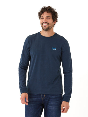 Embroidery Long Sleeve Triblend Crew Mens Tops Tshirt Long Threads 4 Thought