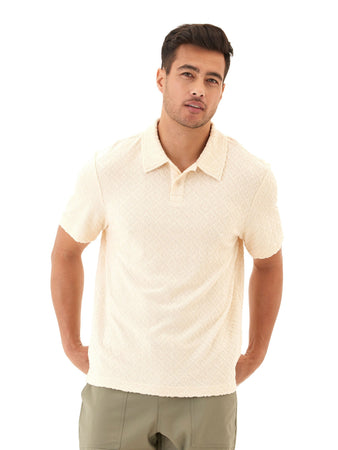Darryn Jacquard Terry 2-Button Polo – Threads 4 Thought
