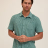 Paxton Tile Leaf Jacquard Terry Button-Down Pocket Shirt Mens Tops Tshirt Short Threads 4 Thought 