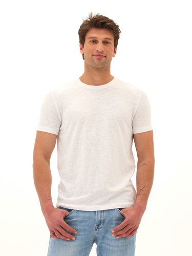 Soloman Slub Linen Short Sleeve Crew Tee Mens Tops Tshirt Short Threads 4 Thought