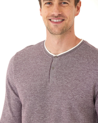 Charles Eco Double Knit Henley Mens Tops Tshirt Long Henley Threads 4 Thought 