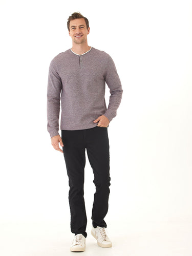 Charles Eco Double Knit Henley Mens Tops Tshirt Long Henley Threads 4 Thought 