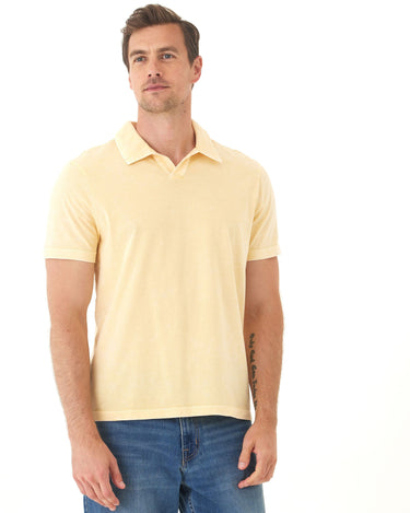 Jared Mineral Wash Eco Cotton Jersey Short Sleeve Polo Mens Tops Tshirt Short Polo Threads 4 Thought 