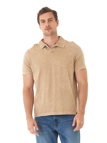 Jared Mineral Wash Eco Cotton Jersey Short Sleeve Polo Mens Tops Tshirt Short Polo Threads 4 Thought 