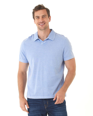 Jared Mineral Wash Eco Cotton Jersey Short Sleeve Polo Mens Tops Tshirt Short Polo Threads 4 Thought 