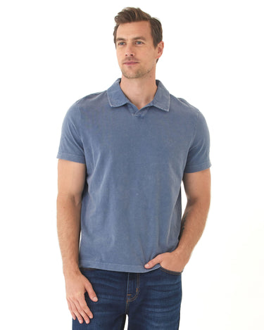 Jared Mineral Wash Eco Cotton Jersey Short Sleeve Polo Mens Tops Tshirt Short Polo Threads 4 Thought 
