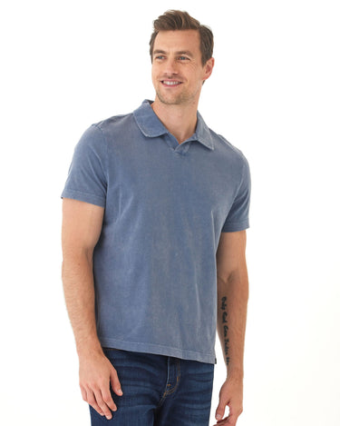 Jared Mineral Wash Eco Cotton Jersey Short Sleeve Polo Mens Tops Tshirt Short Polo Threads 4 Thought 