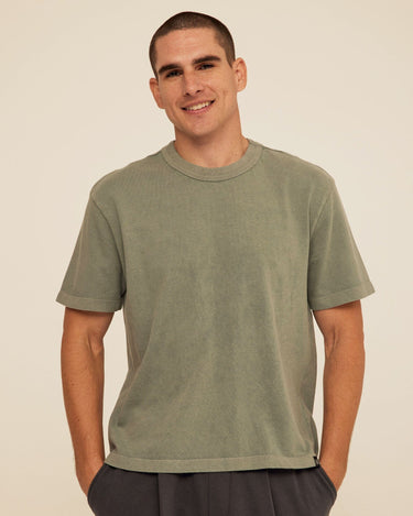Johnny Relaxed Fit Heavyweight Mineral Wash Jersey Tee Mens Tops Tshirt Short Threads 4 Thought 