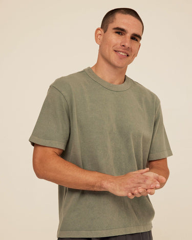Johnny Relaxed Fit Heavyweight Mineral Wash Jersey Tee Mens Tops Tshirt Short Threads 4 Thought 
