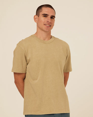 Johnny Relaxed Fit Mineral Wash Jersey Tee Mens Tops Tshirt Short Threads 4 Thought 